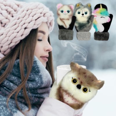 Mehke rokavice z živalskimi motivi | MITTENPET