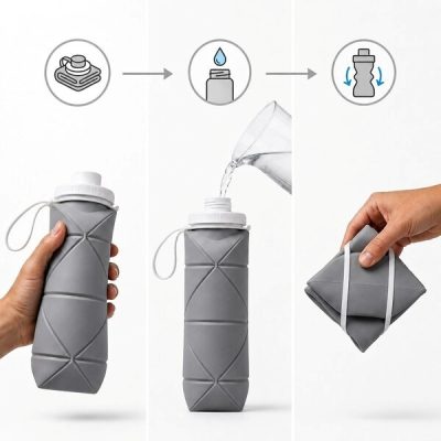Zložljiva steklenica za vodo (600 ml) | FOLDSIP